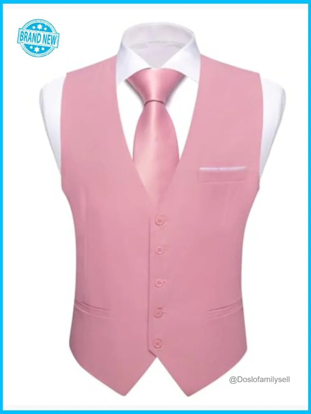 Men's Slim Fit V-Neck Vest Formal Casual Wedding Party Tuxedo Waistcoat